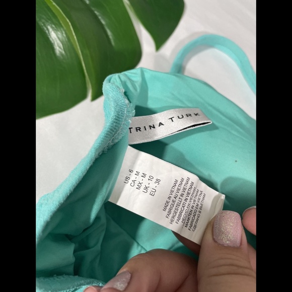 Trina Turk [ 6‎ ] Cascais Wave Maillot One Piece Swimsuit in Aqua Blue - Picture 11 of 12